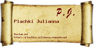 Plachki Julianna névjegykártya